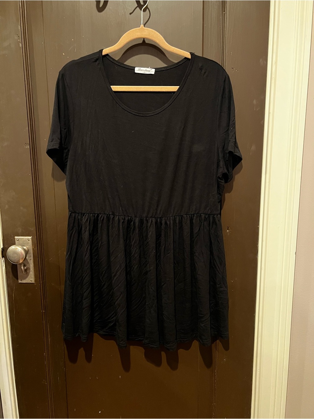 Black Empire Waist Short-Sleeve Top